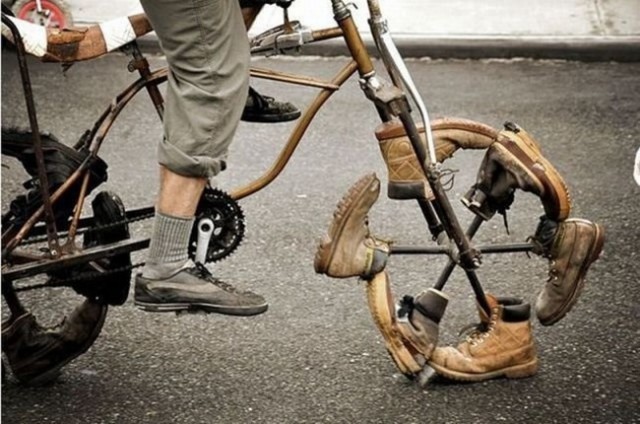 Велосипед с половинками колёс