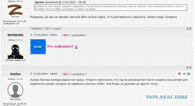 Международный уголовный суд в Гааге выдал ордер на арест Владимира Путина и Львовой-Беловой