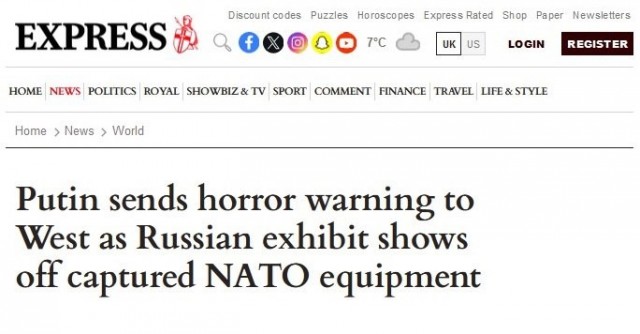 Выставка трофейной техники НАТО в Москве — издевательство России над Западом, — Daily Express