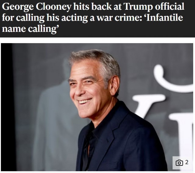А как у них?  Белый дом назвал Джорджа Клуни «военным преступником», — The Independent.