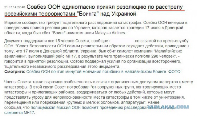 Заседание СБ ООН, обсуждение резолюции по Боингу