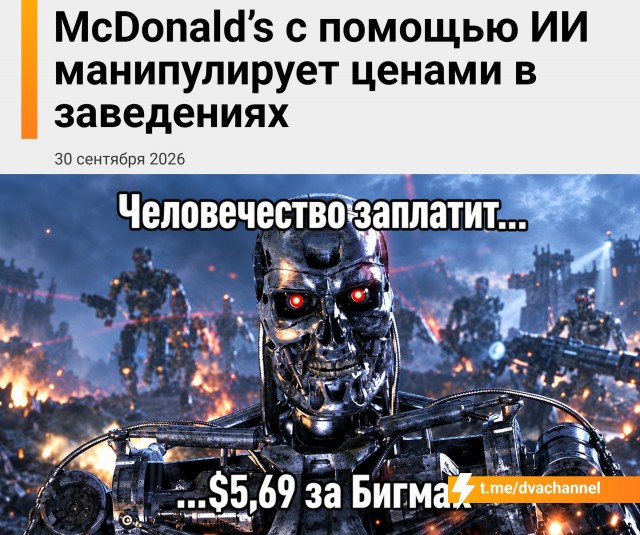 ИИ подсказывает «Макдоналдсу*», сколько с вас взять за бигмак
