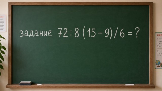 Математический челлендж: решите пример 72 : 8 (15 – 9) / 6