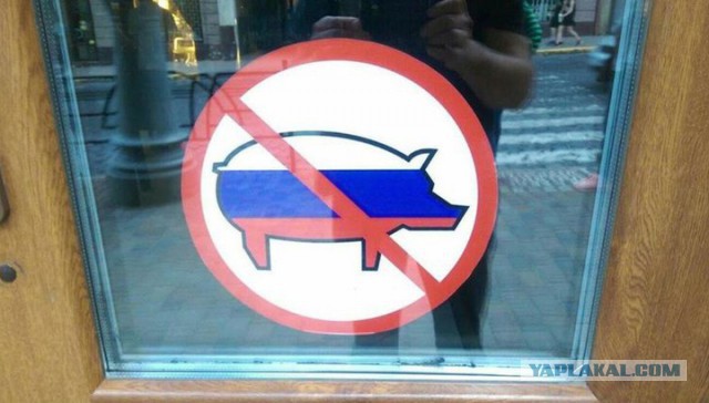 На украинской пиццерии появился "свиной" триколор