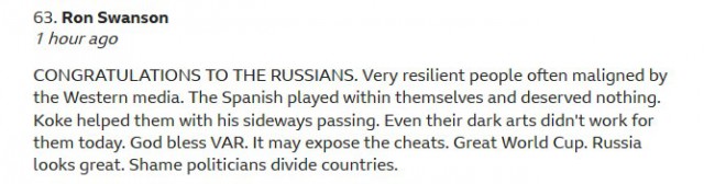 Комментарии иностранцев о победе России над Испанией