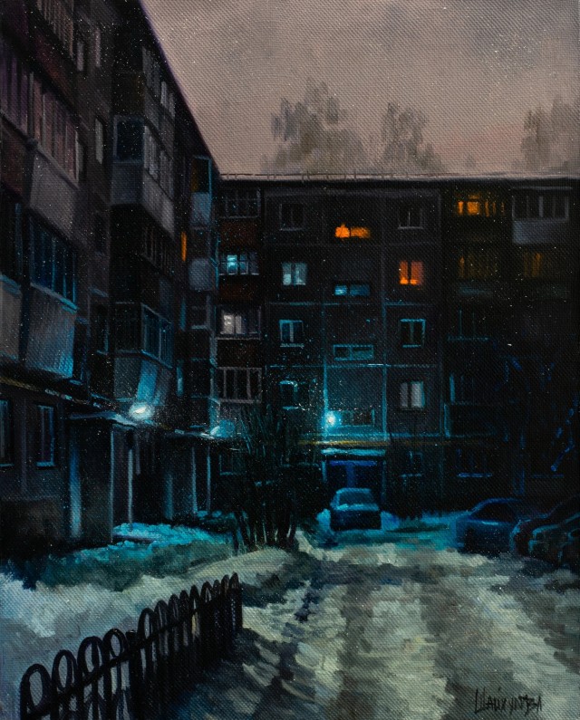 В снежном дворе