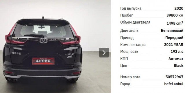 Хонда ЦРВ 2022
