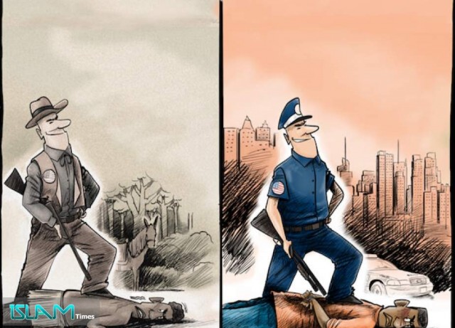 Протесты и погромы в США в зарубежной карикатуре