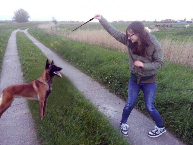 Фотожаба: Девочка с собачкой