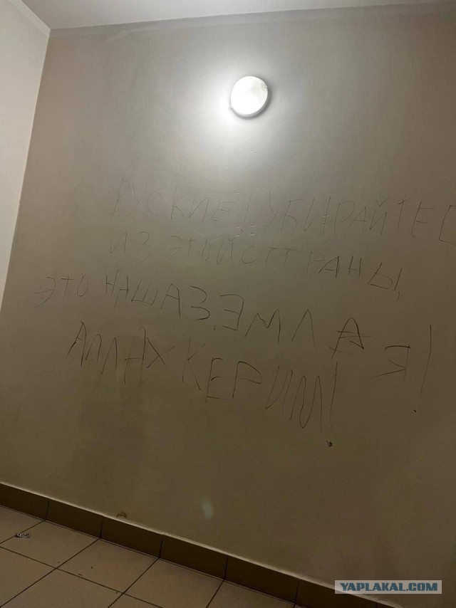 В Новосибирске понаехавшие оставляют на стенах в подъездах письмена, «поздравляя» русских с Новым годом.