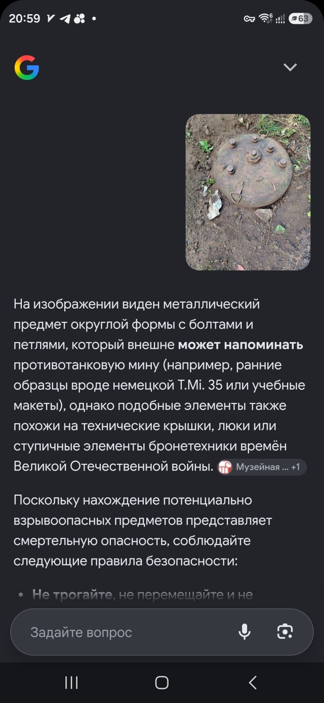 На улице 1-ая Курьяновская кто-то вызвал спасателей со словами: «За домом из земли торчит противотанковая мина»