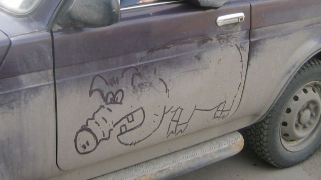 Рисование на грязных авто