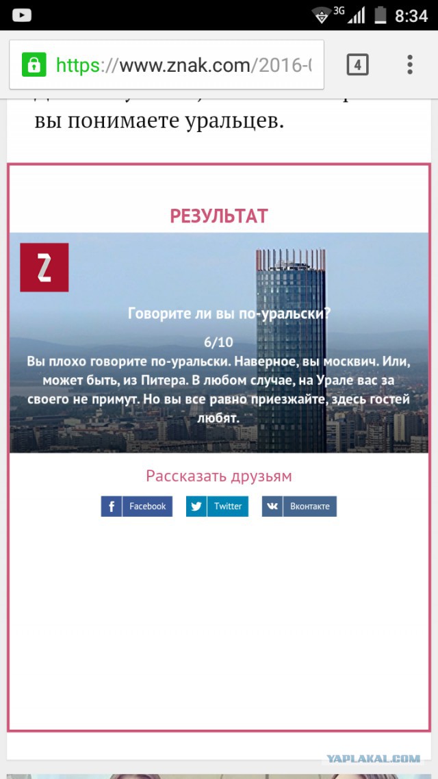 Говорите ли вы по-уральски? Тест.