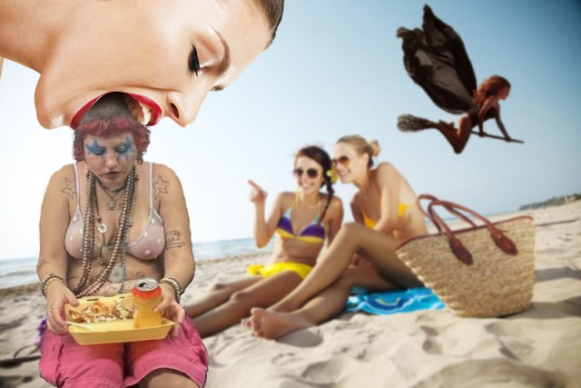 Фотожаба: шахматистка - ланч в метро