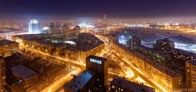 Ночной Екатеринбург с высоты 25-го этажа