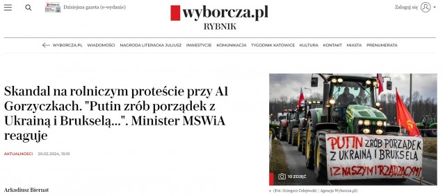В Польше задержали фермера с флагом СССР и плакатом адресованным Путину