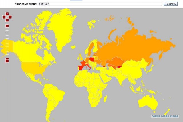 Яндекс: Популярность слова на карте