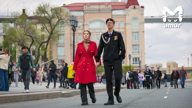 Военный парад в честь 9 Мая во Владивостоке.