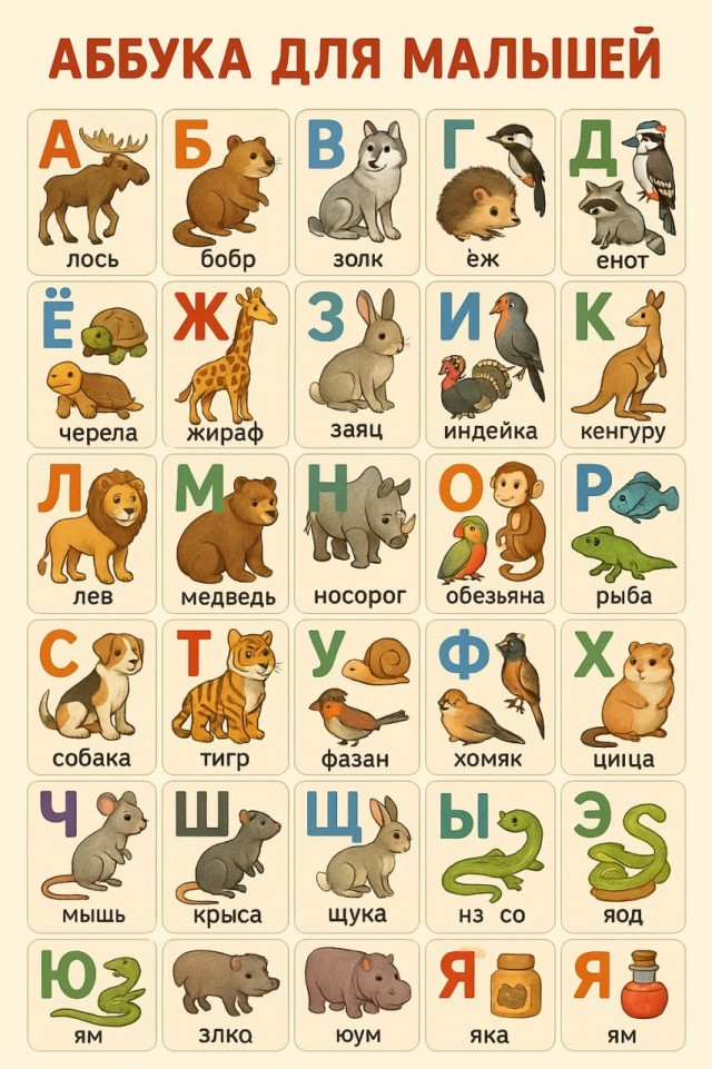 ChatGPT попросили сгенерить азбуку для малышей