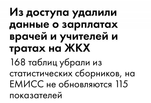 Россиянам запретили следить за ценами на услуги ЖКХ, продукты, а также знать средние зарплаты врачей, учителей и чиновников.