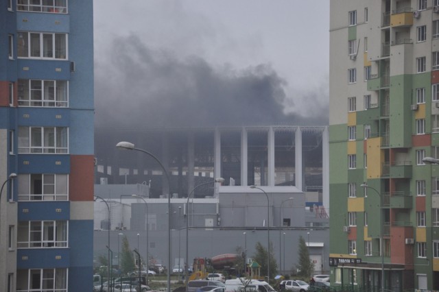 В Нижнем Новгороде горит стадион, строящийся к ЧМ 2018.