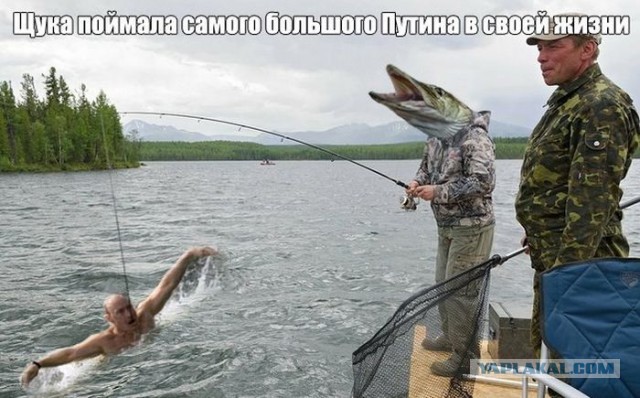 Путин поймал щуку весом 21 кг