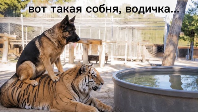 В сети начали переделывать картинку с тигром и псом
