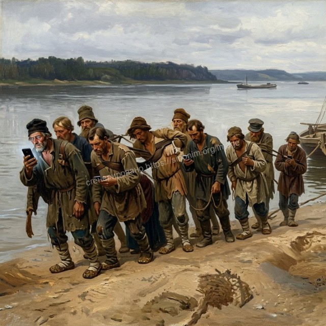 Девушка с айфоном на картине 1860 года