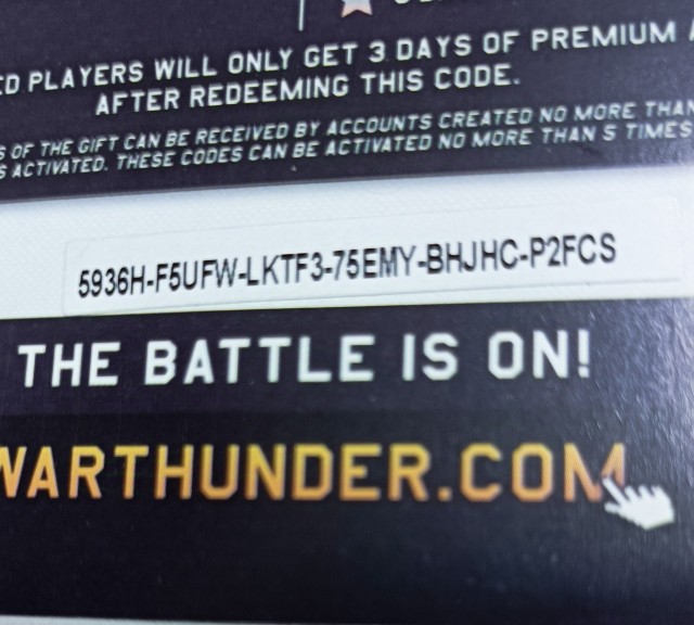Промокод War Thunder