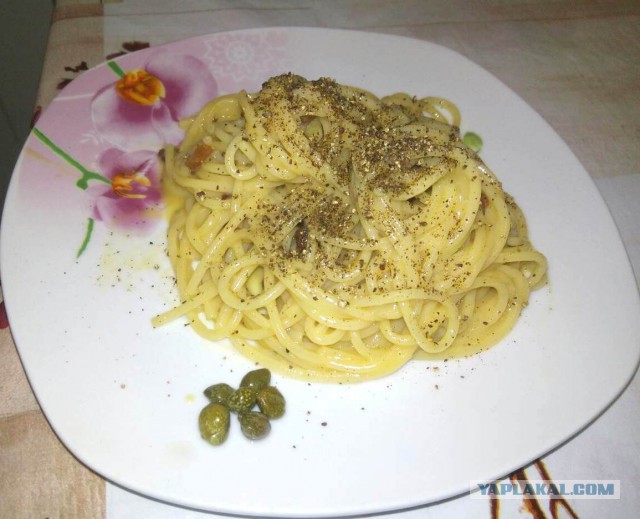 Spaghettoni Carbonara. Паста "Карбонара"