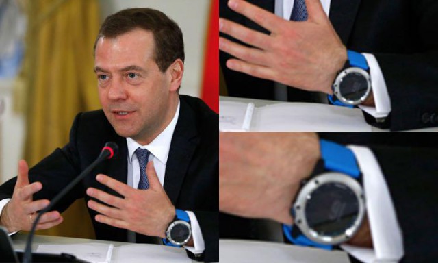 На Дмитрии Медведеве заметили новые «умные» часы для капитанов и любителей рыбалки
