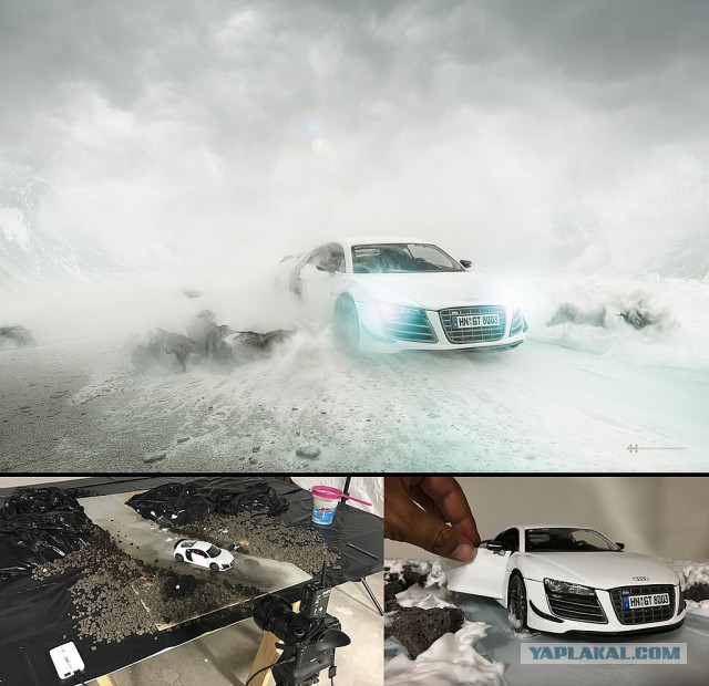 Шикарные рекламные фото спорткара Audi R8, сделанные с помощью игрушечной машинки