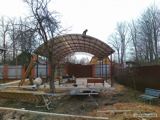 Как собираются навесы под машины