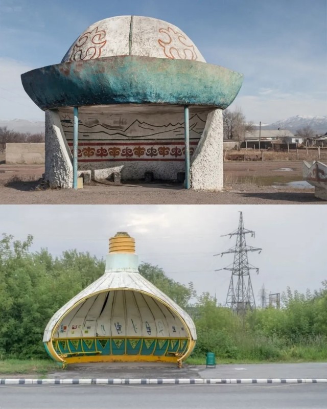 Остановки автобусные СССР. Искусство былое.