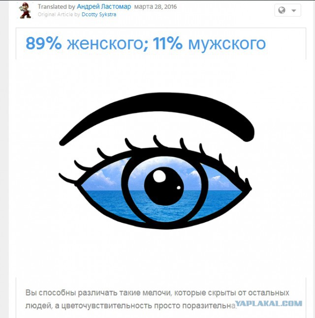 Тест: Вы воспринимаете этот мир глазами мужчины или женщины?