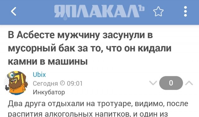 В Асбесте мужчину засунули в мусорный бак за то, что он кидал камни в машины