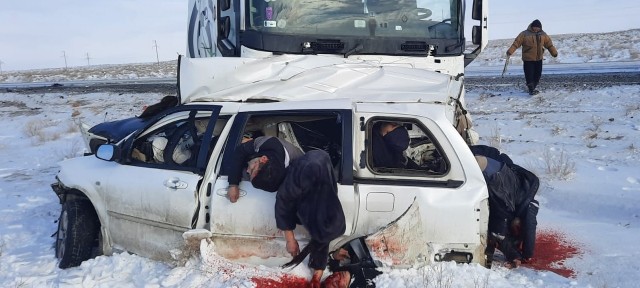 Жуткая авария в Казахстане