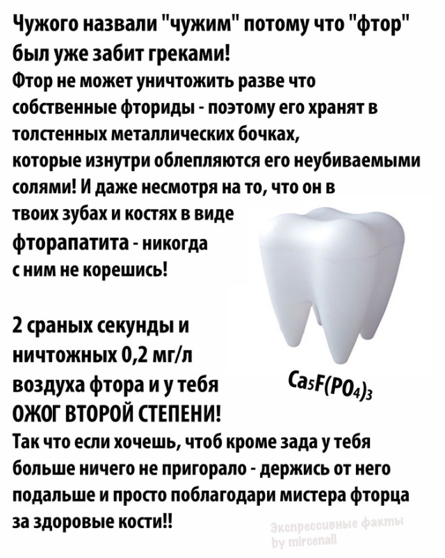 Фтор - газ, от которого стоит держаться подальше