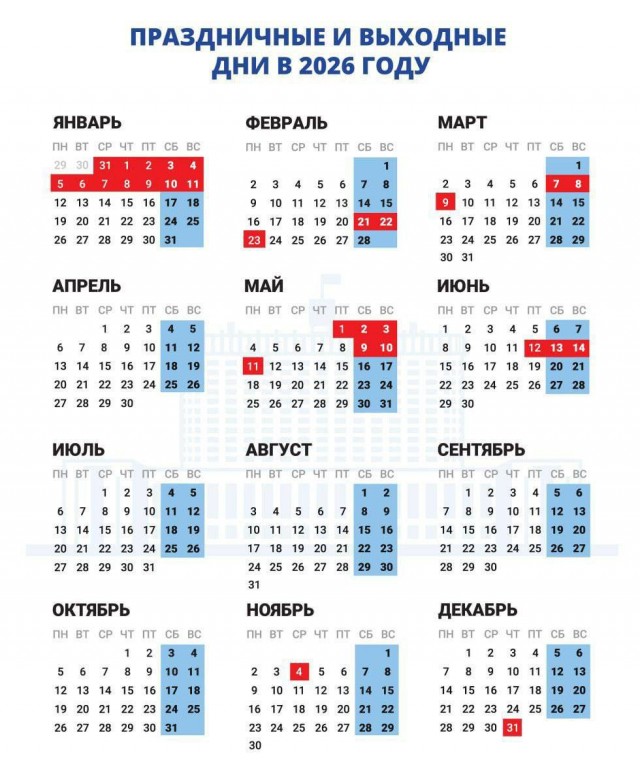 Сразу семь сокращённых рабочих недель и ни одной шестидневки ждут россиян в 2026 году