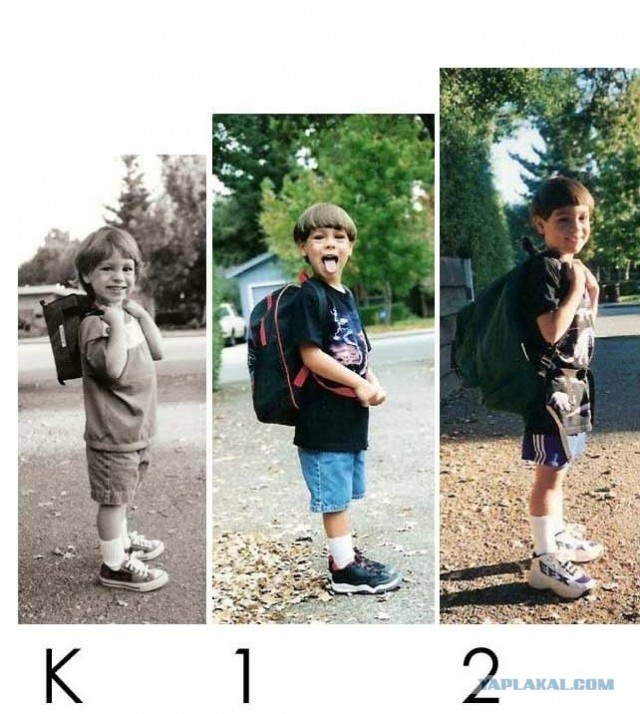 Эволюция парня за 13 лет школы...