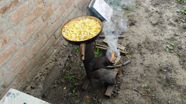 Печка из сотой трубы от скуки