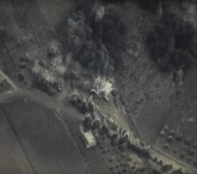 Видео удара российских ВКС с беспилотника