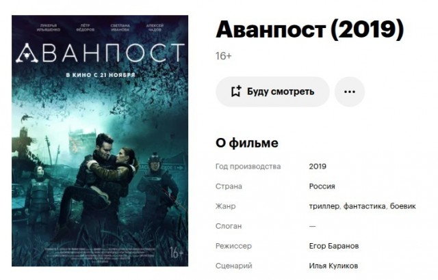Создатели фильма «Аванпост» что-то знали...