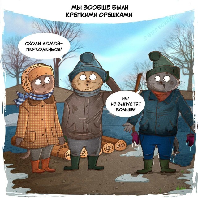 Предновогодняя ностальгия от художника Bird Born