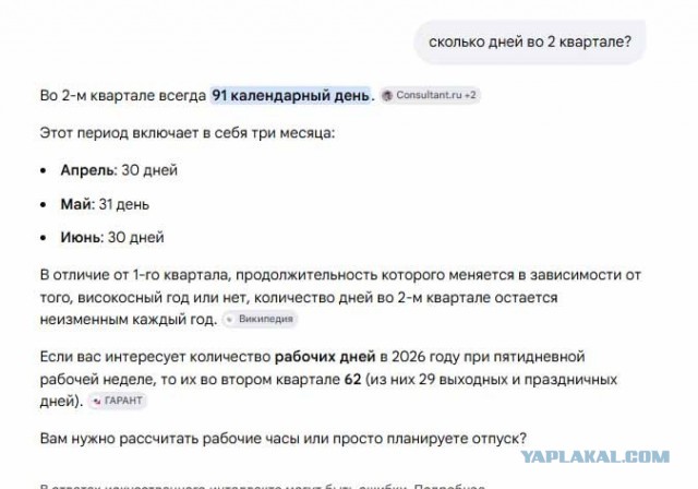 Сколько дней в 2 квартале?