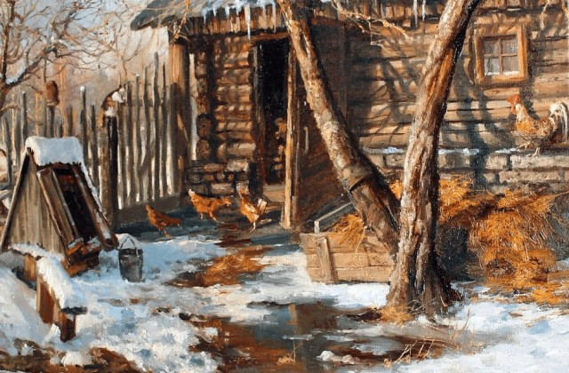 Начало весны в деревне