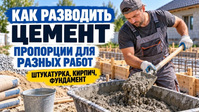 Как разводить цемент: пропорции для штукатурки, кладки кирпича и фундамента