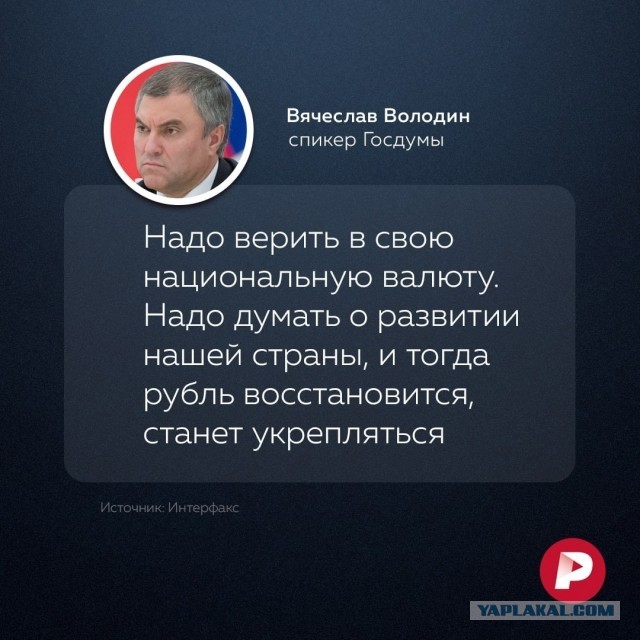 Спикер Госдумы Вячеслав Володин, похоже, сошёл с ума