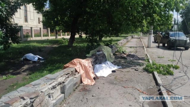 Момент "прилёта"в Донецке в прямом эфире.