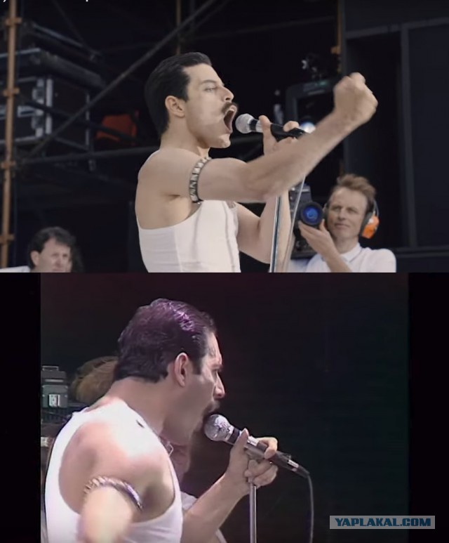 Сравнение сцен фильма "Богемская рапсодия" и реального концерта Queen - Live Aid